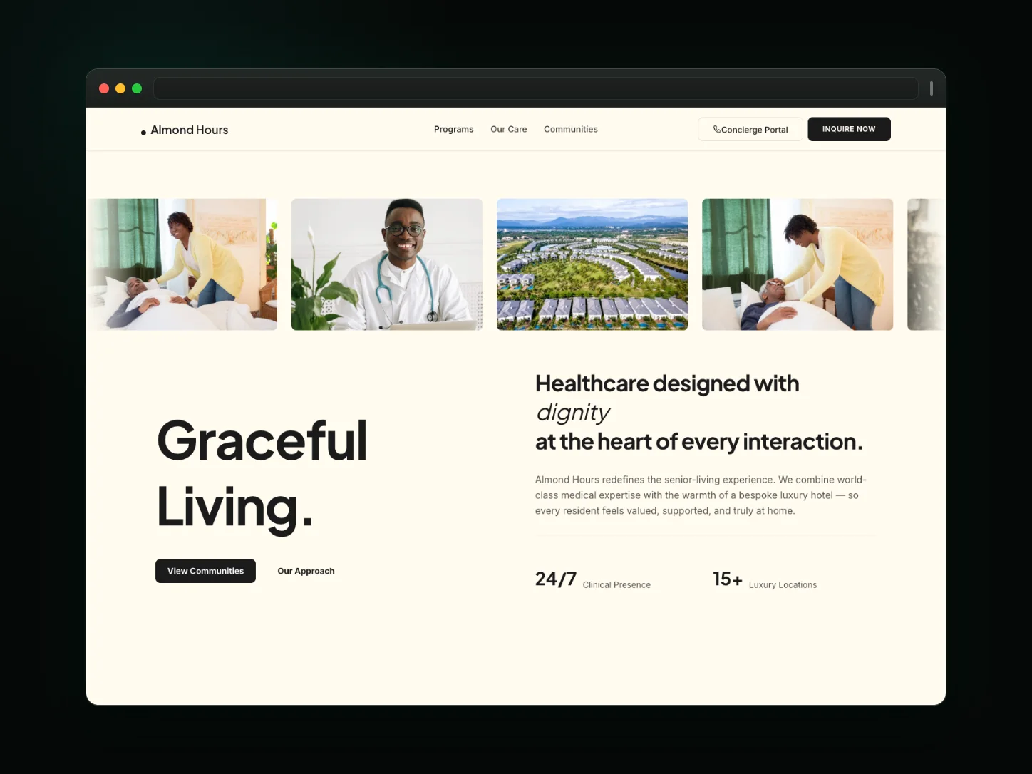Almond Hours — senior living website template