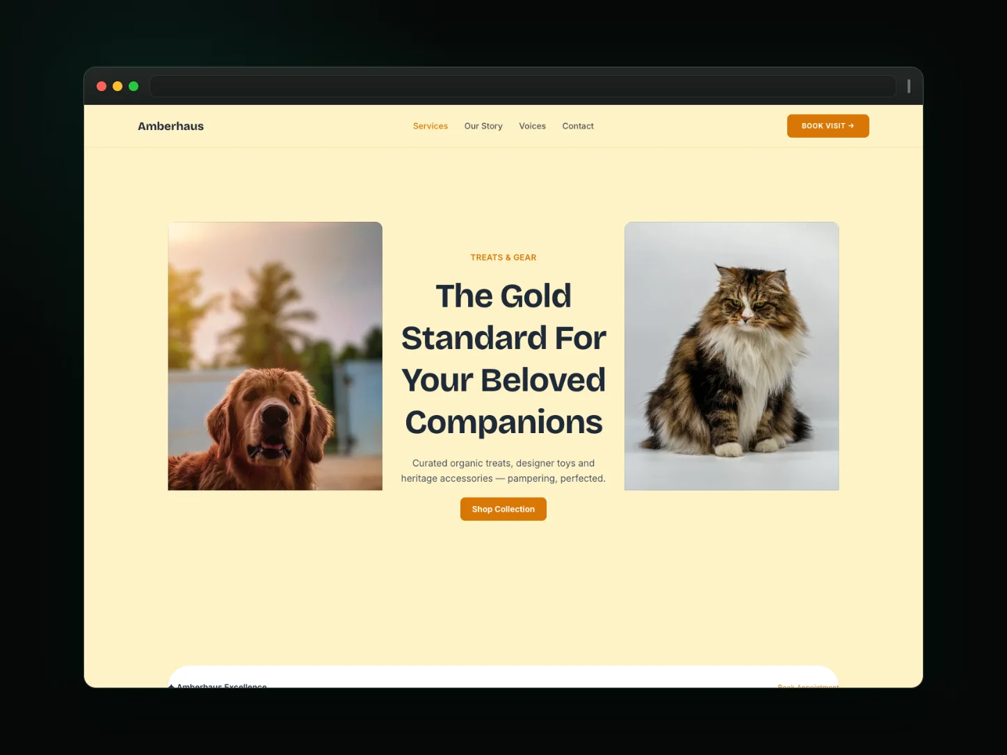 Amberhaus Pet Atelier website template preview