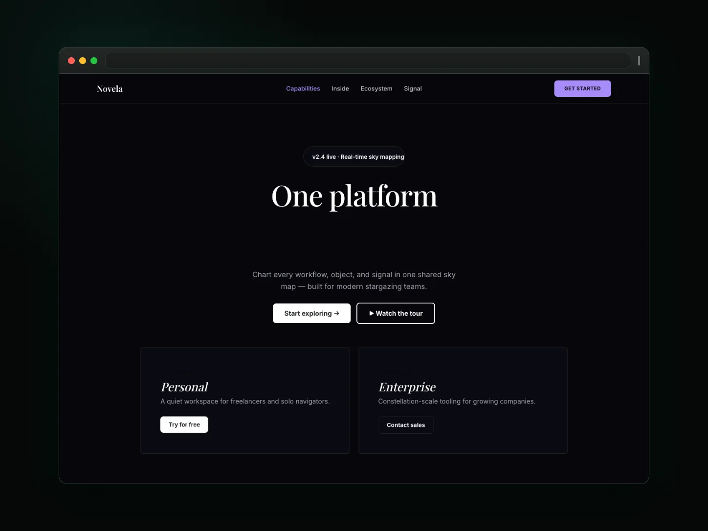 Astral Veil website template preview