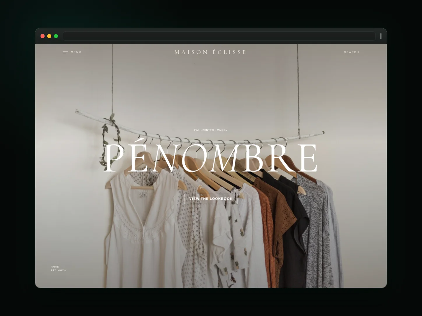 Atelier Noir website template preview