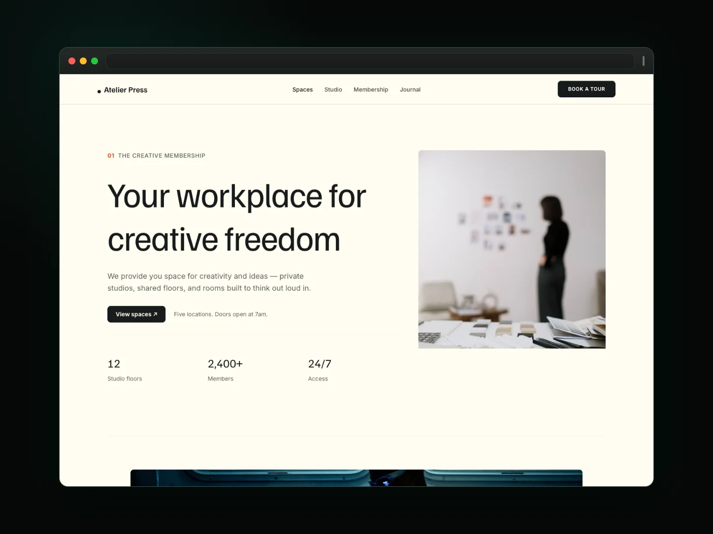 Atelier Press website template preview