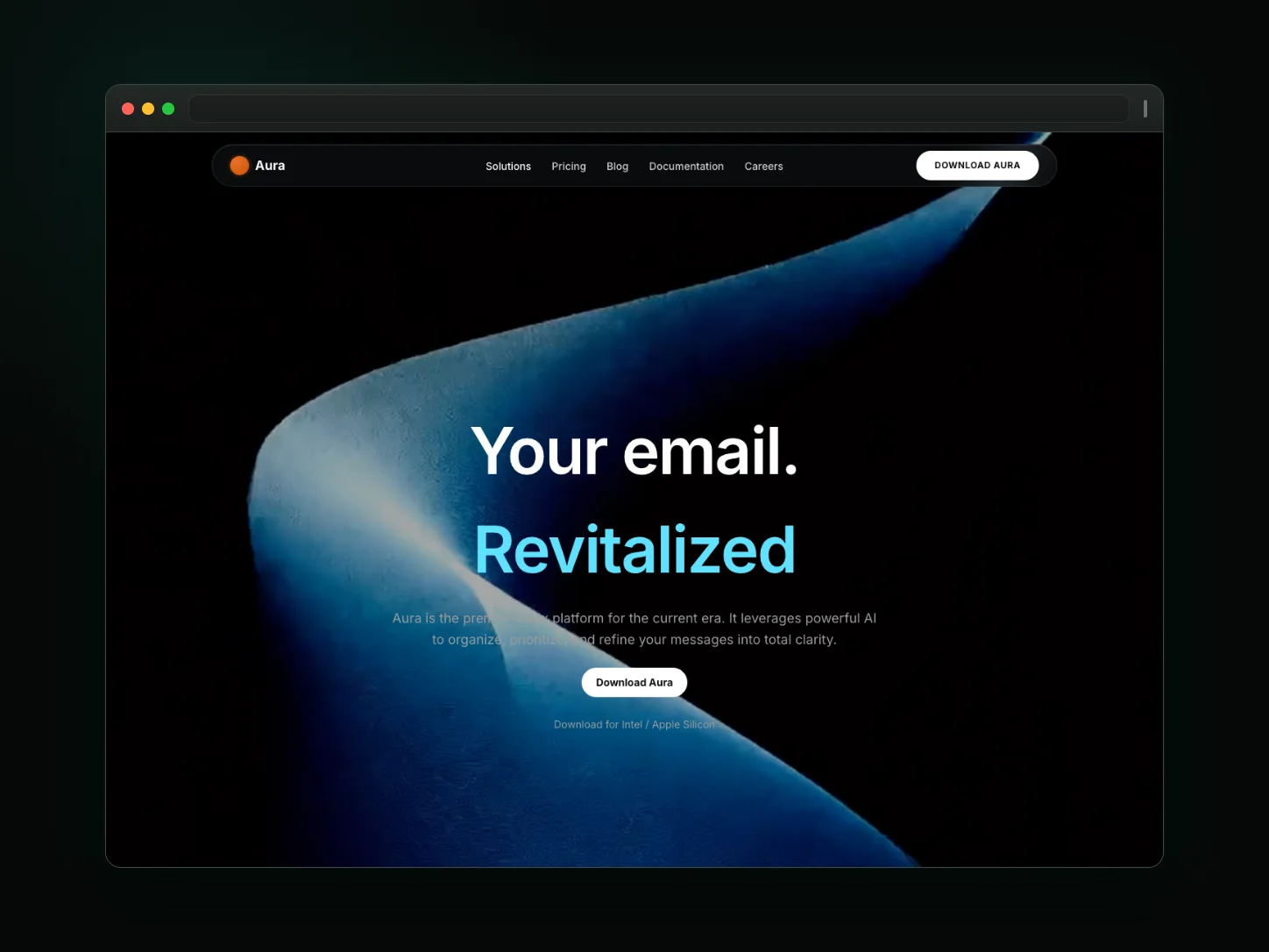 Aura Email website template preview