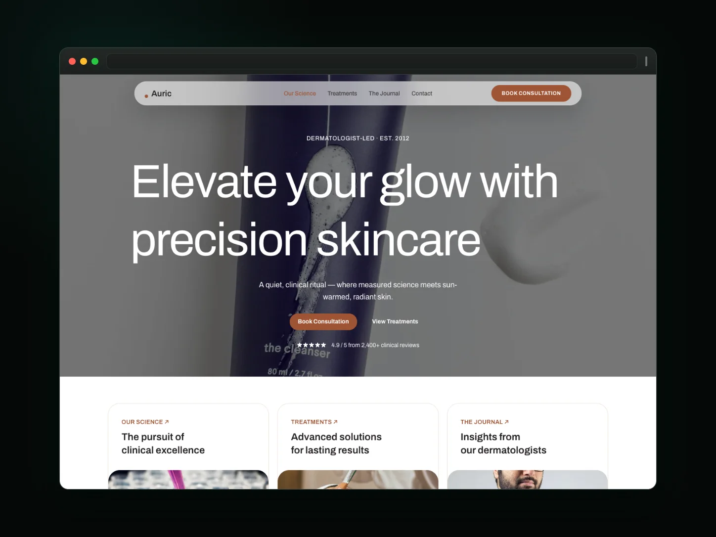Auric Clinic — clinic website website template