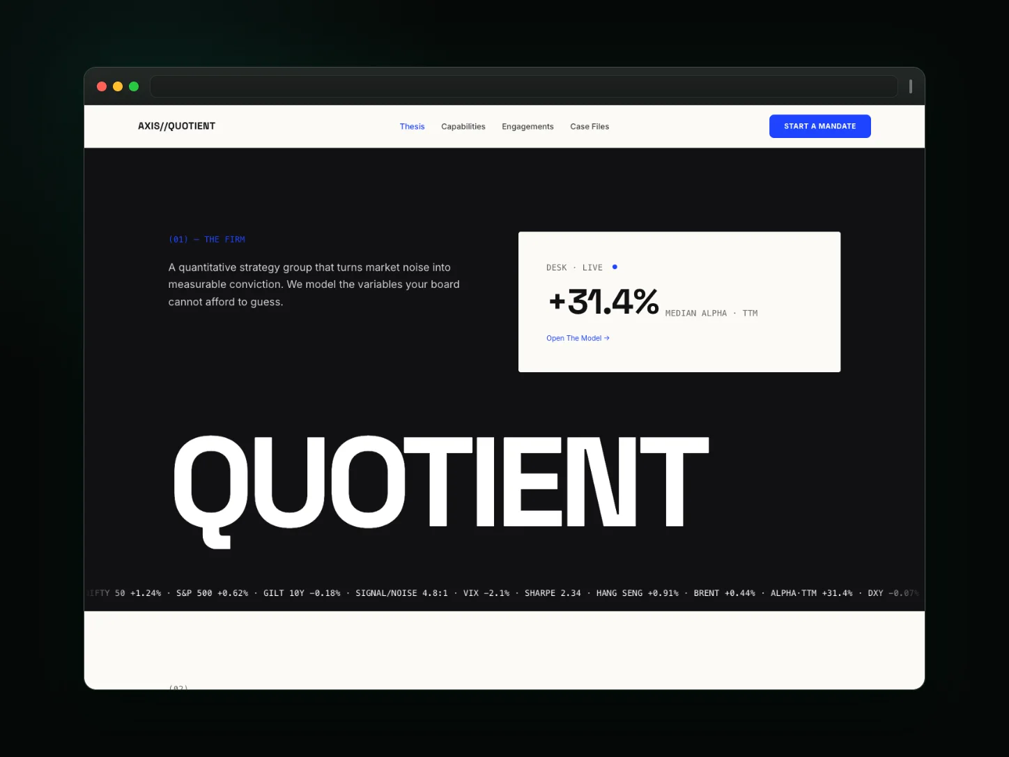 Axis Quotient website template preview