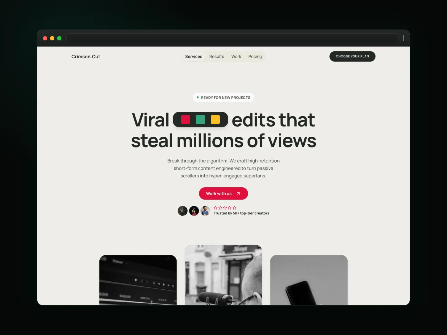 Crimson Cut Studio — portfolio website website template