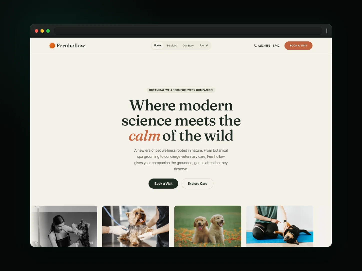 Fernhollow — pet wellness website template