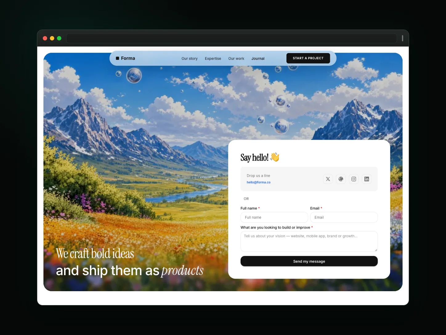 Forma Video website template preview