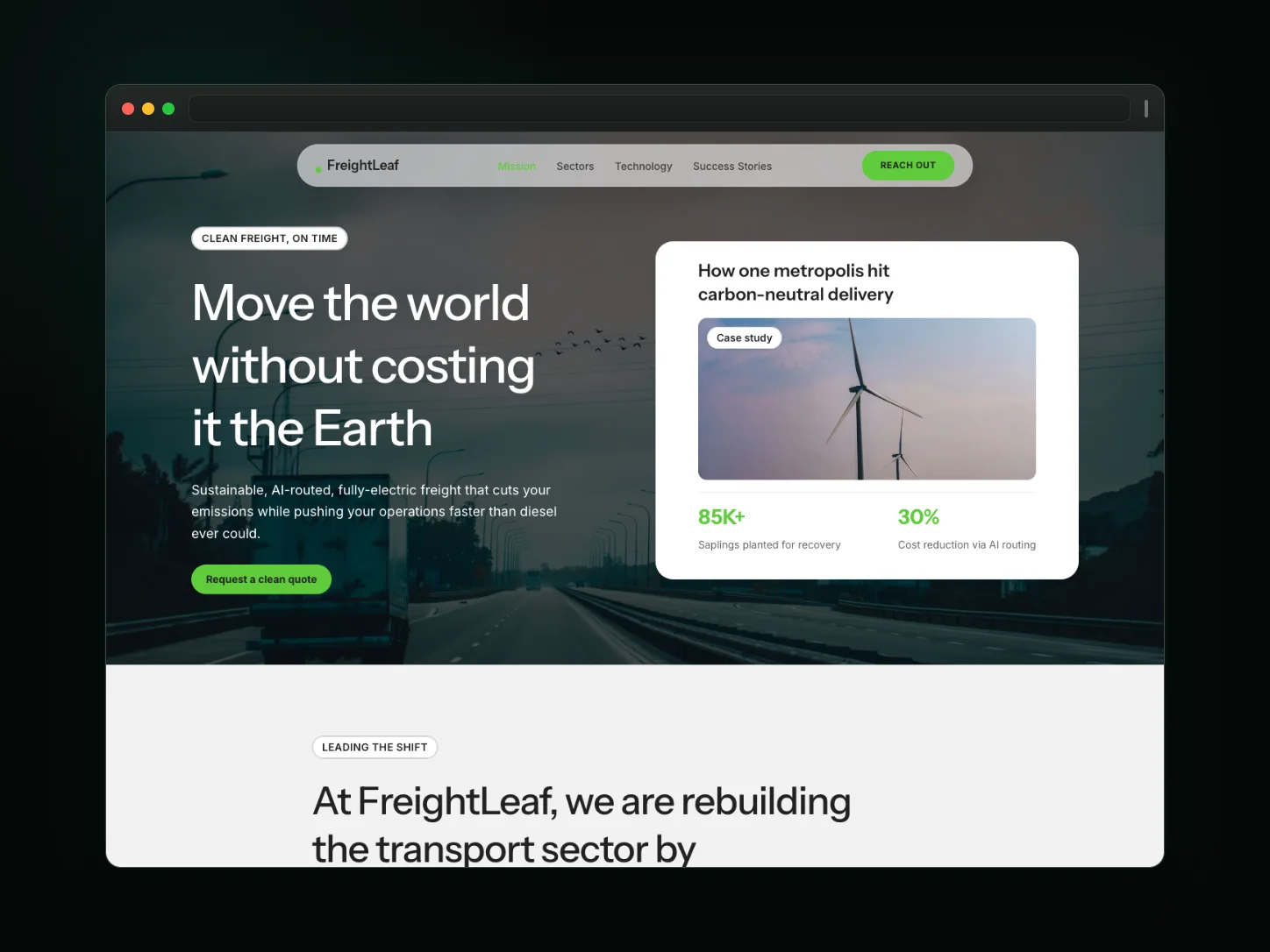 Freightleaf — logistics website website template