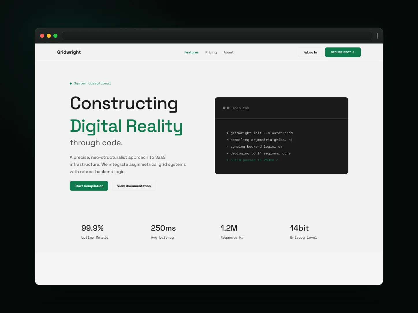 Gridwright website template preview