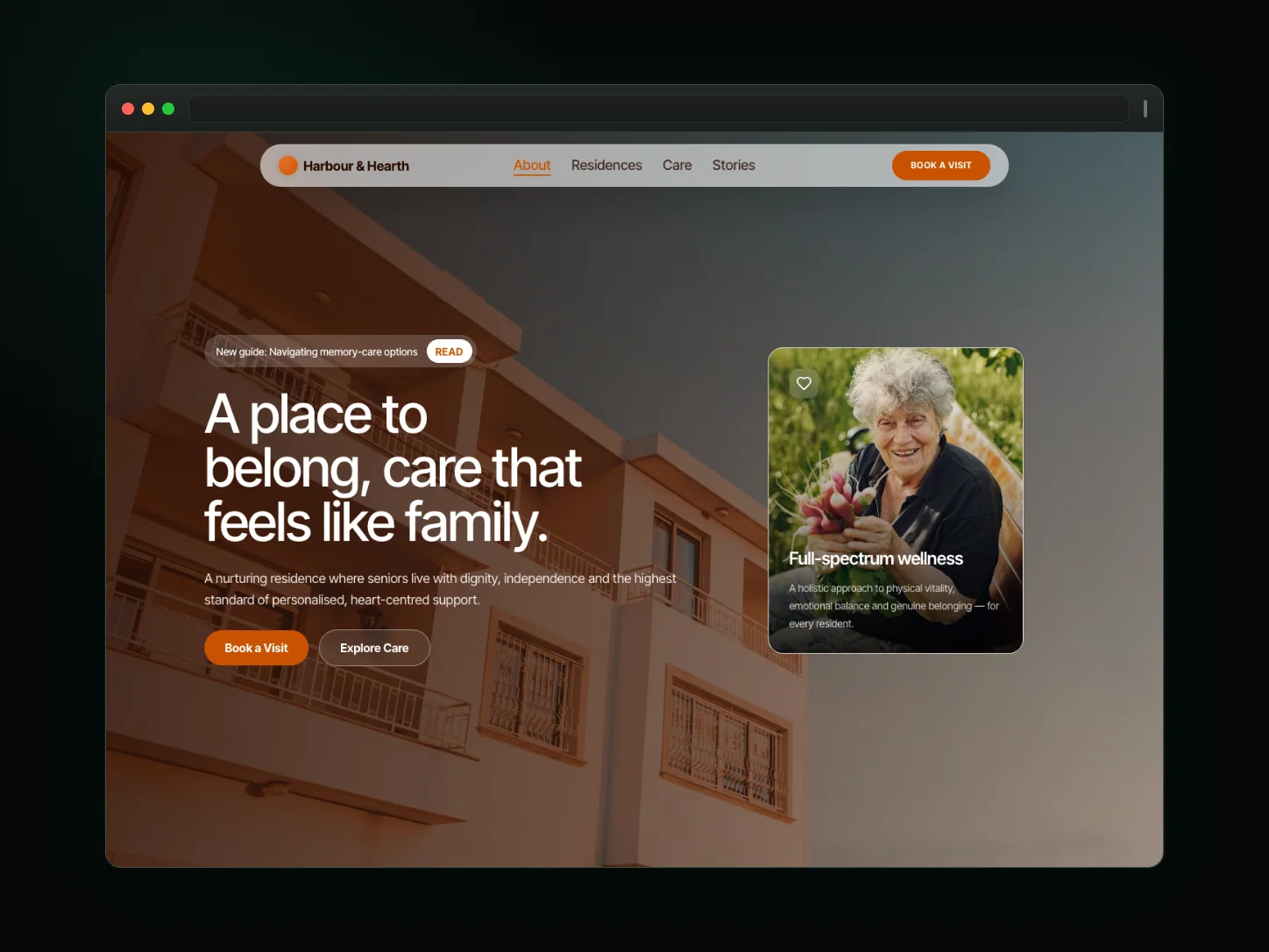 Harbour & Hearth — senior living website template