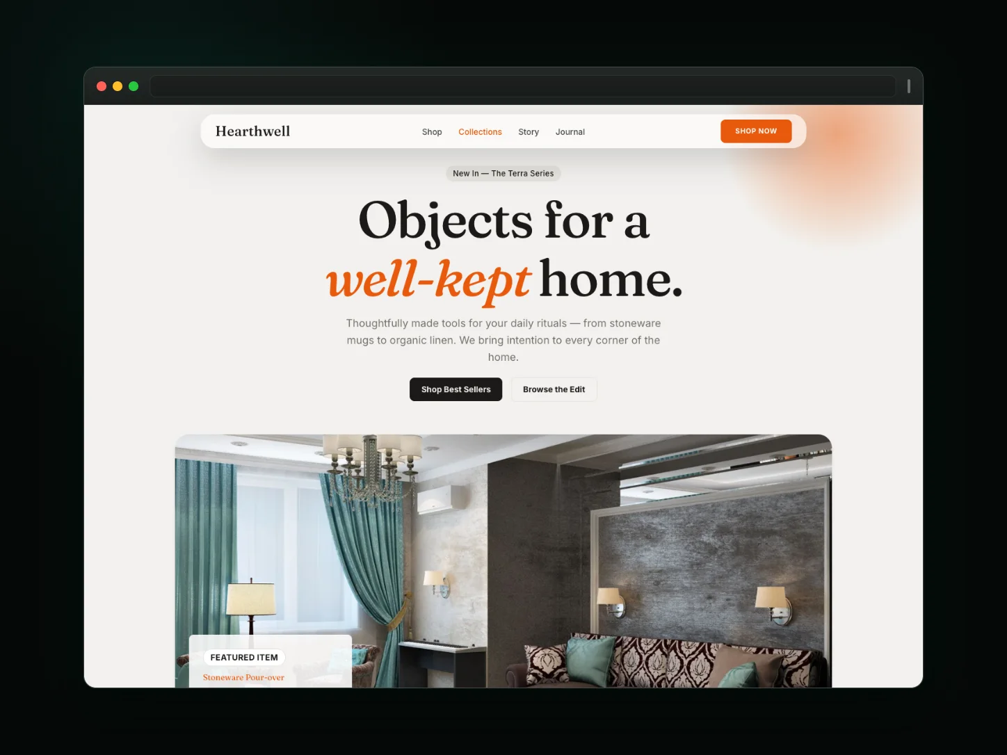 Hearthwell website template preview