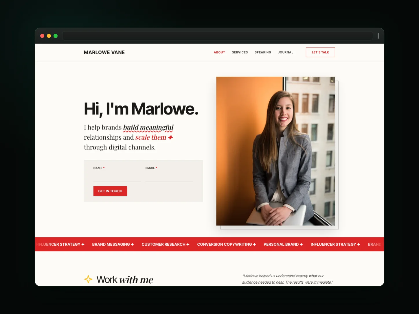 Ink & Vermilion website template preview