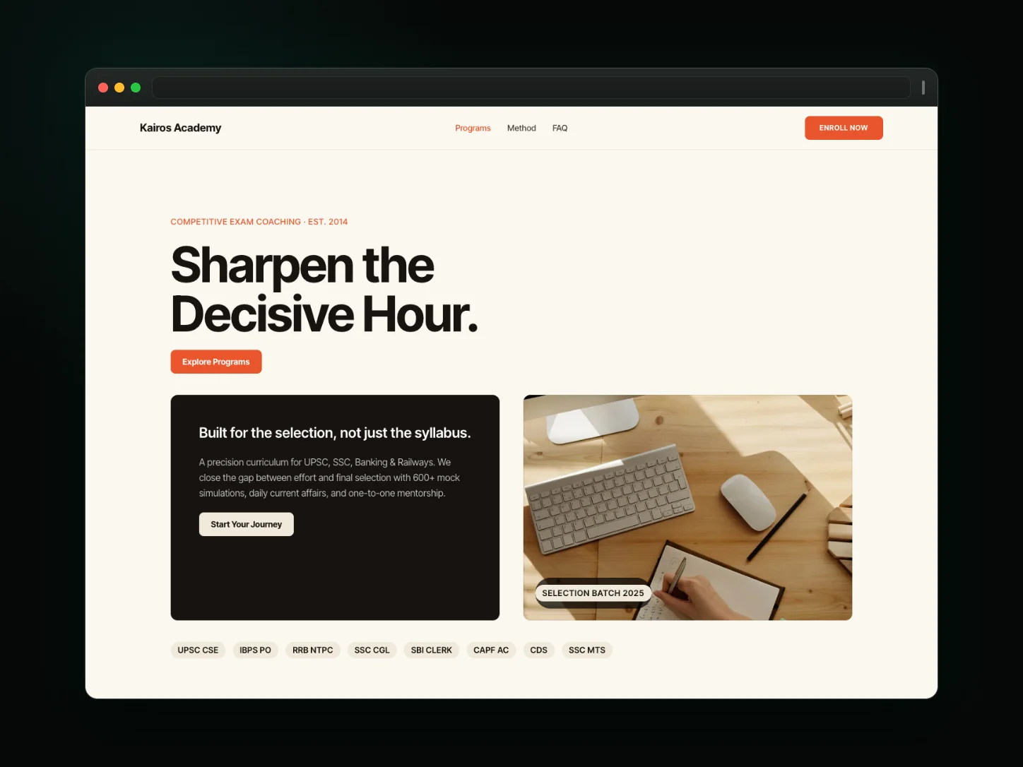 Kairos Academy website template preview