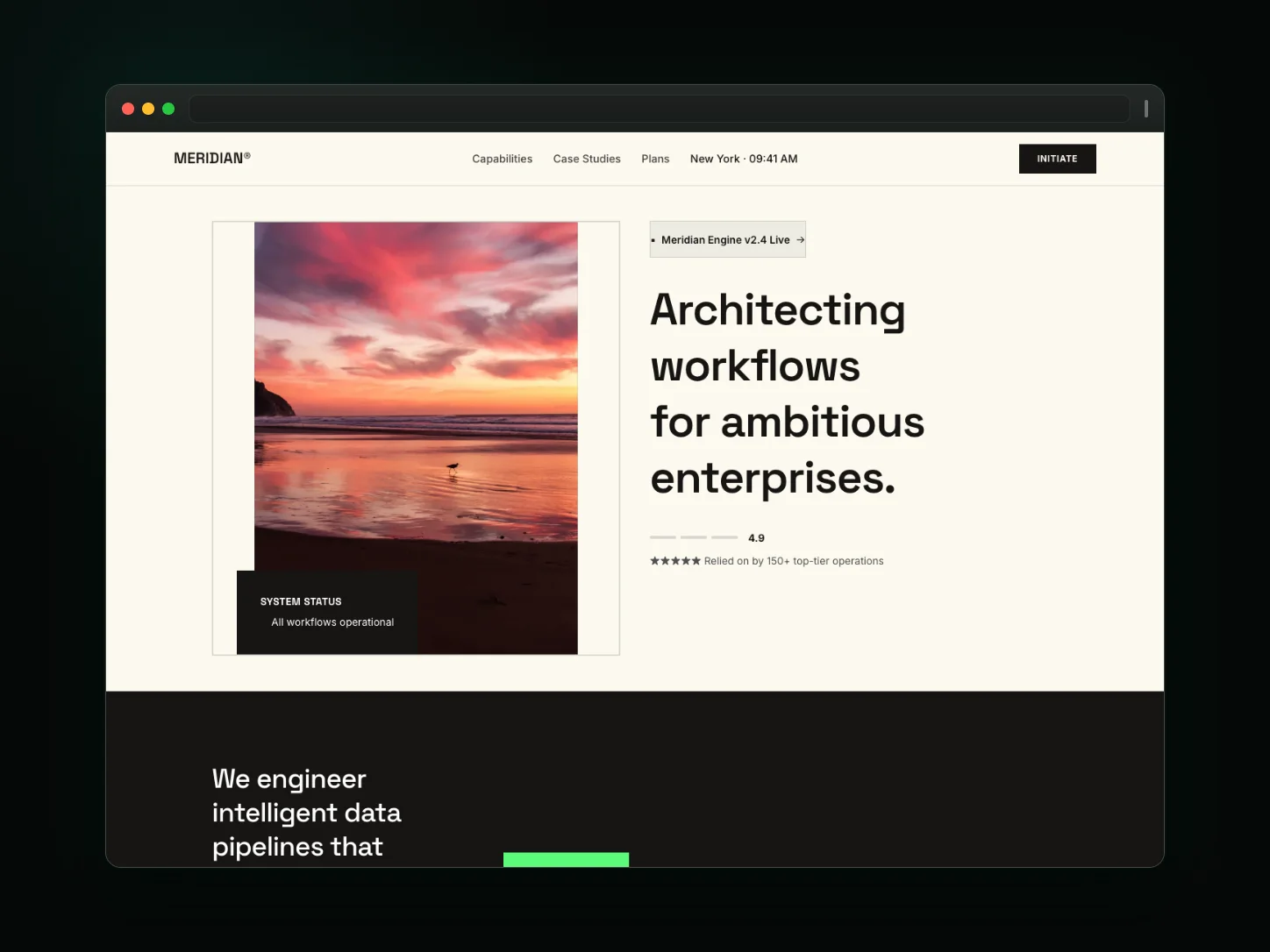 Meridian Grid website template preview