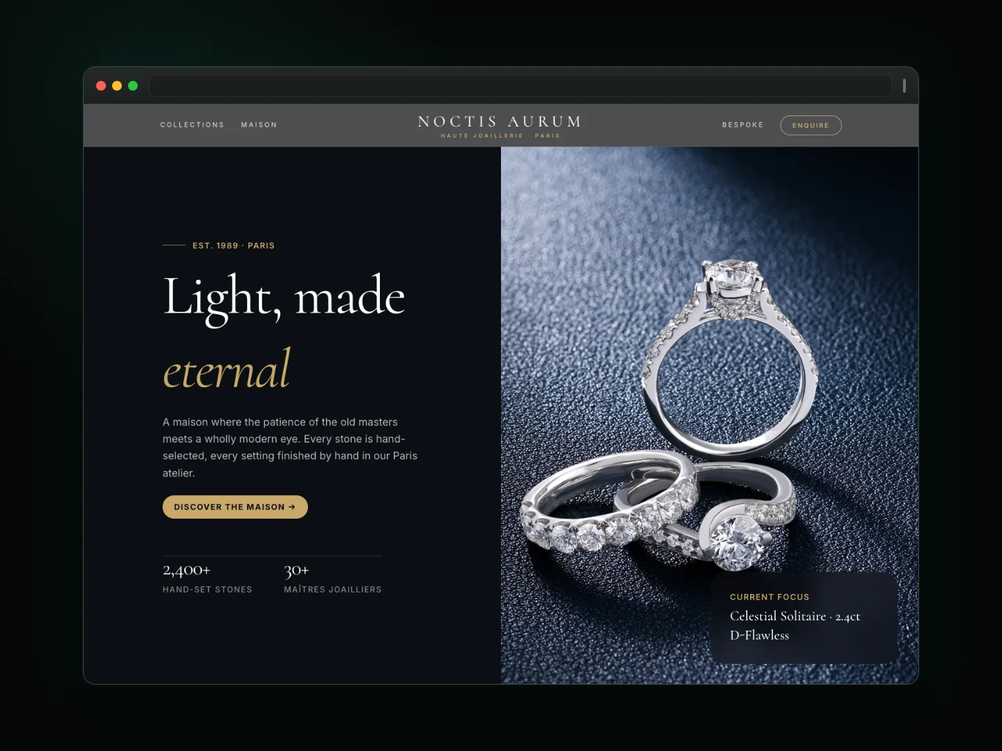 Noctis Aurum website template preview
