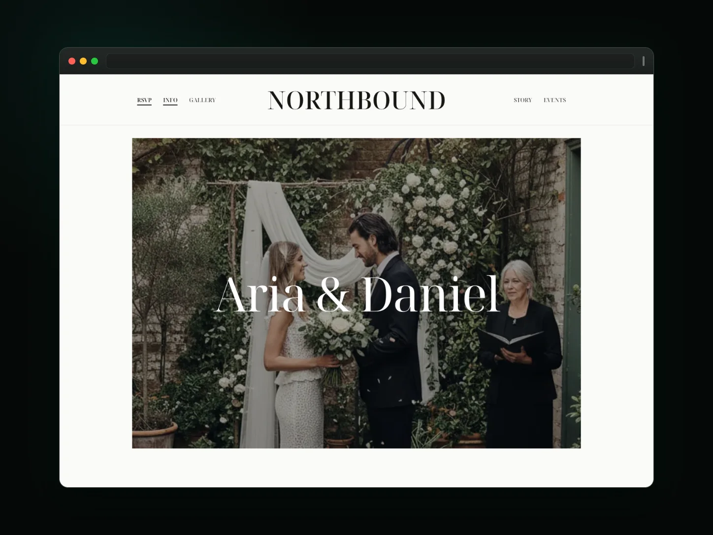 Northbound — wedding website website template