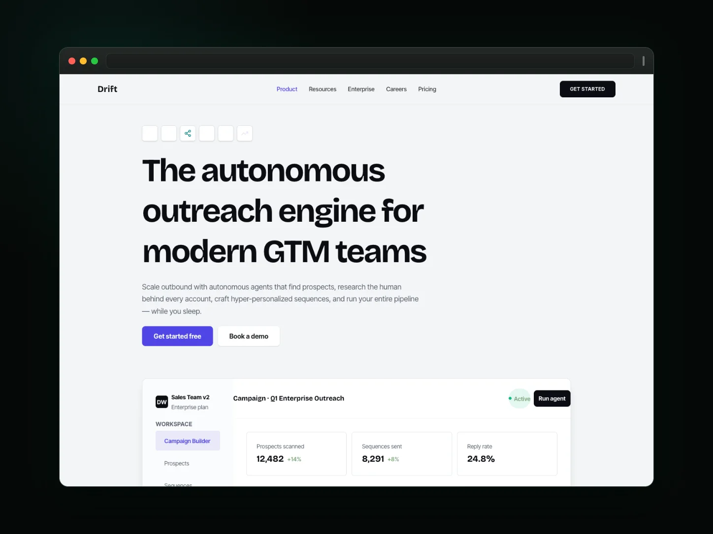 Drift — ai agents website template