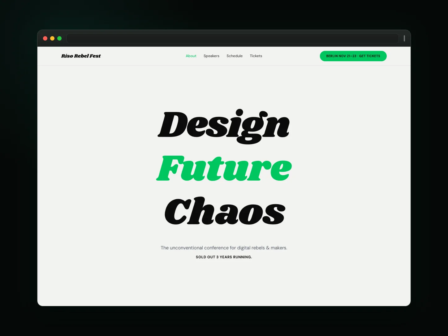 Riso Rebel Fest — conference website website template