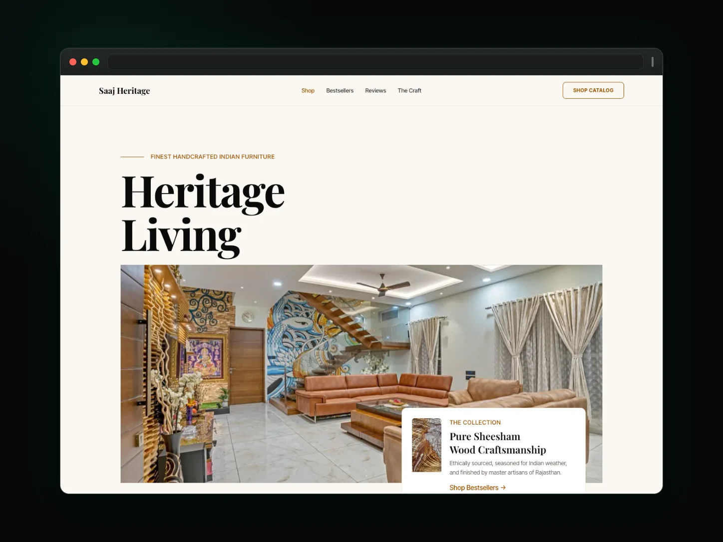 Saaj Heritage website template preview