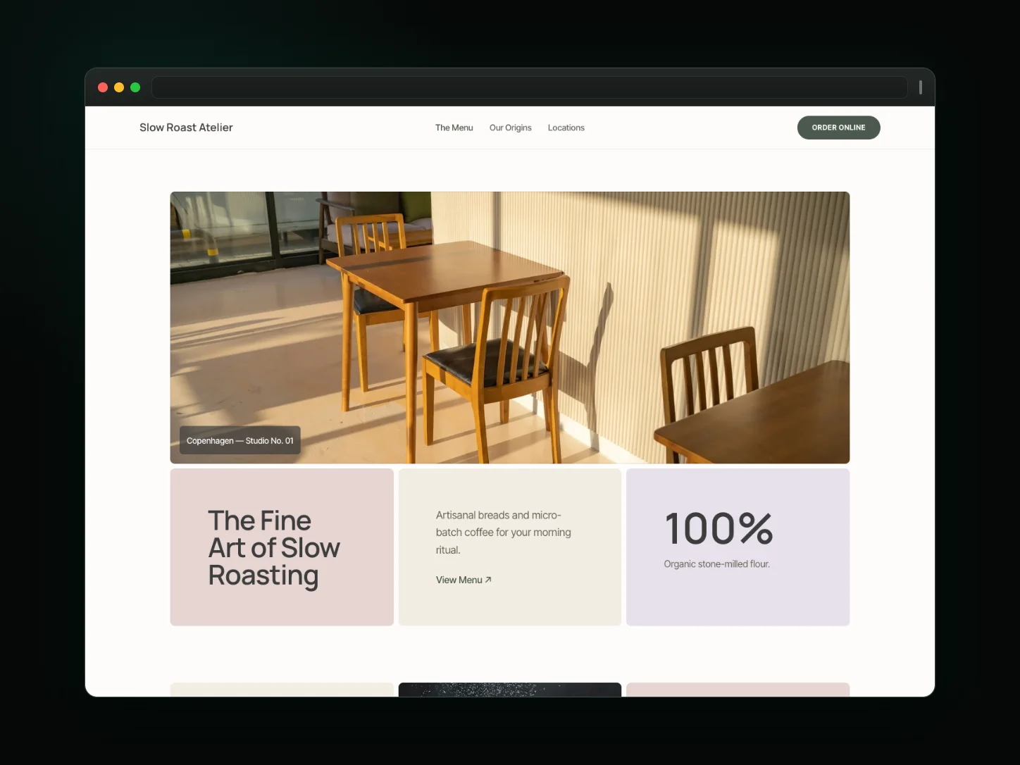 Slow Roast Atelier — cafe website website template