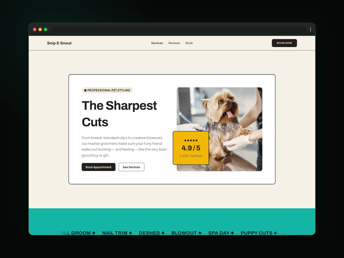 Snip & Snout website template preview