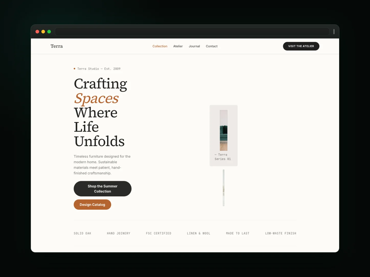 Terra Craft — furniture website website template