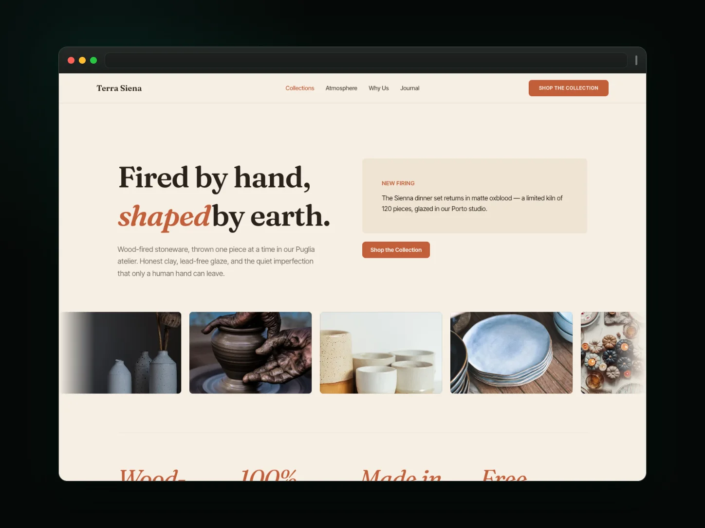 Terra Siena Atelier — ecommerce website website template