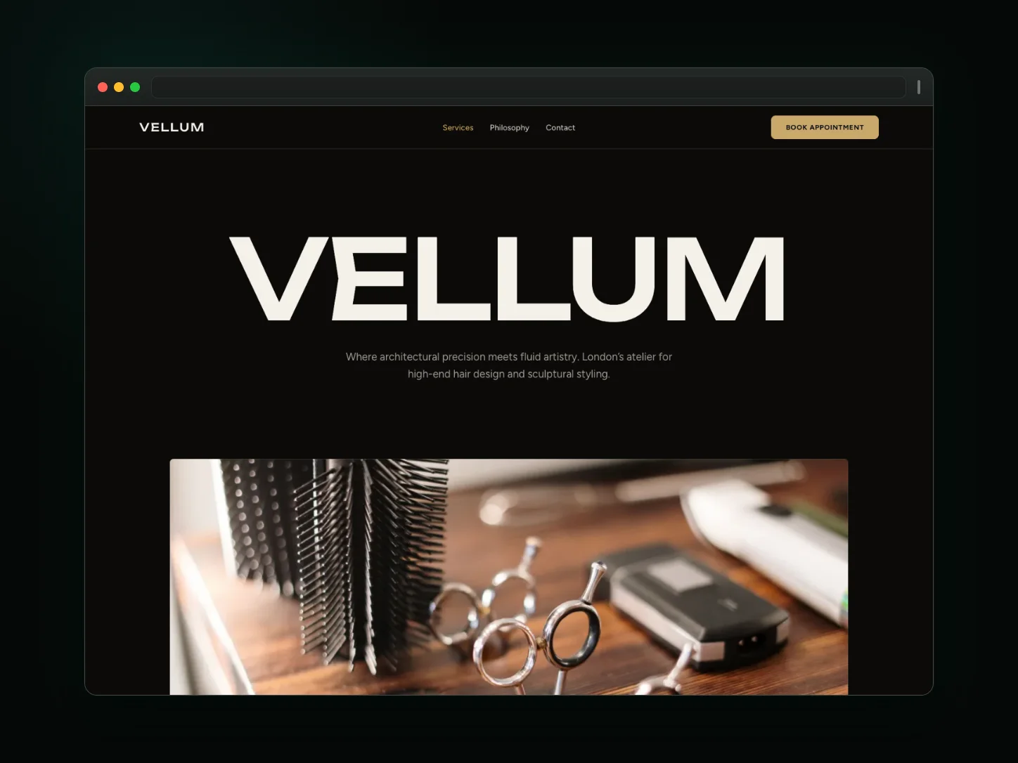 Vellum Atelier website template preview