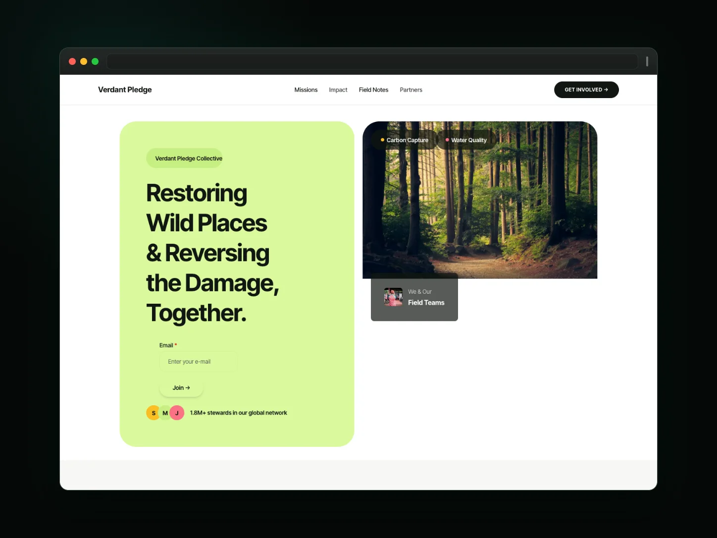 Verdant Pledge Collective website template preview