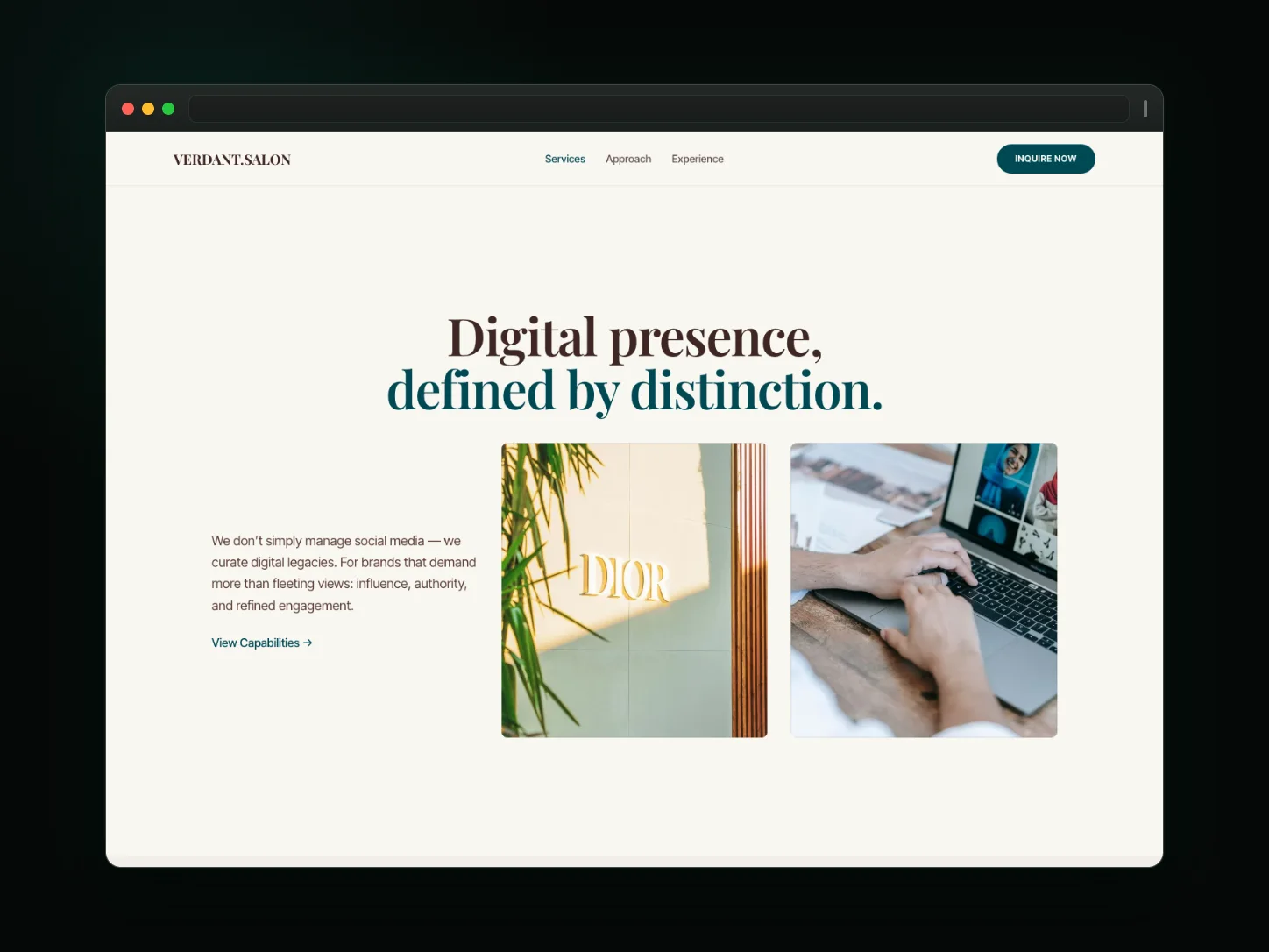 Verdant Salon website template preview