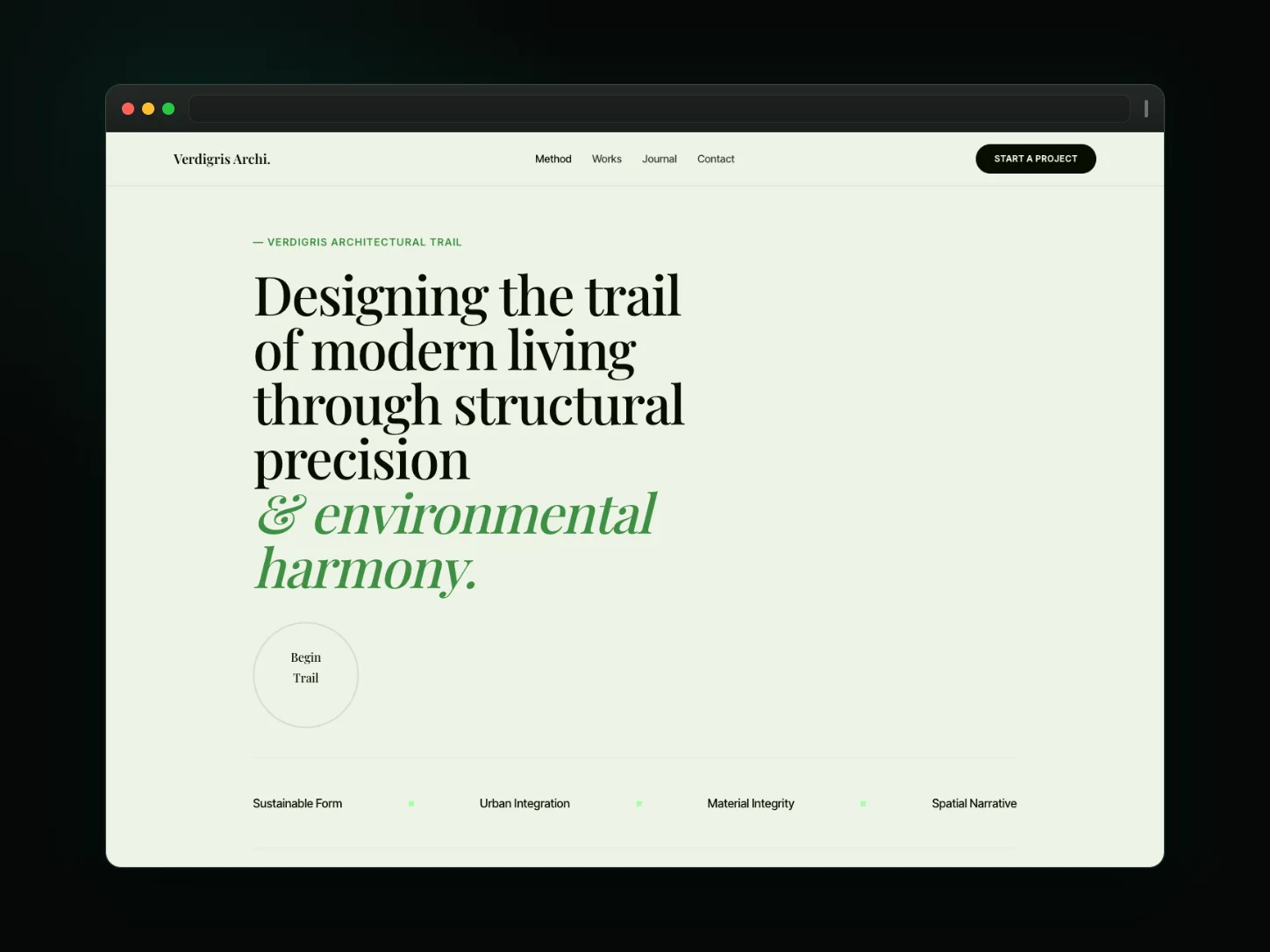 Verdigris Trail website template preview