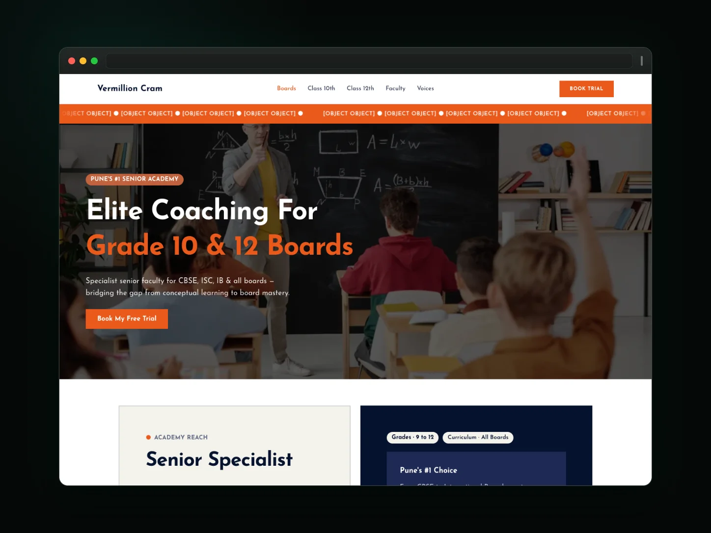 Vermillion Cram website template preview
