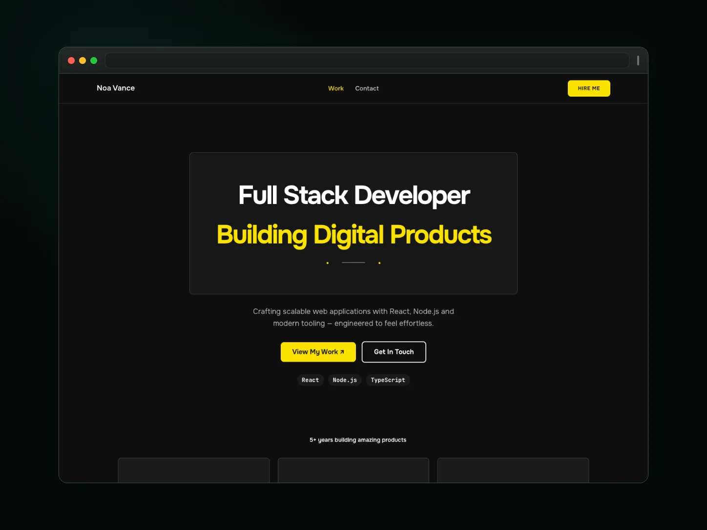 Voltframe Dev website template preview