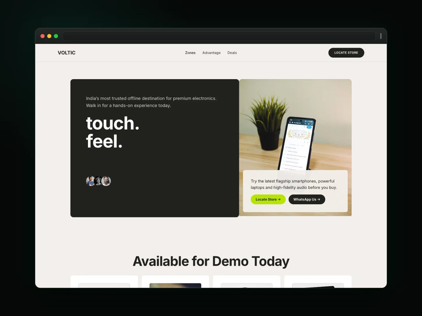 Voltic Showroom website template preview