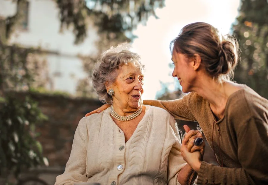 Caregiver supporting resident