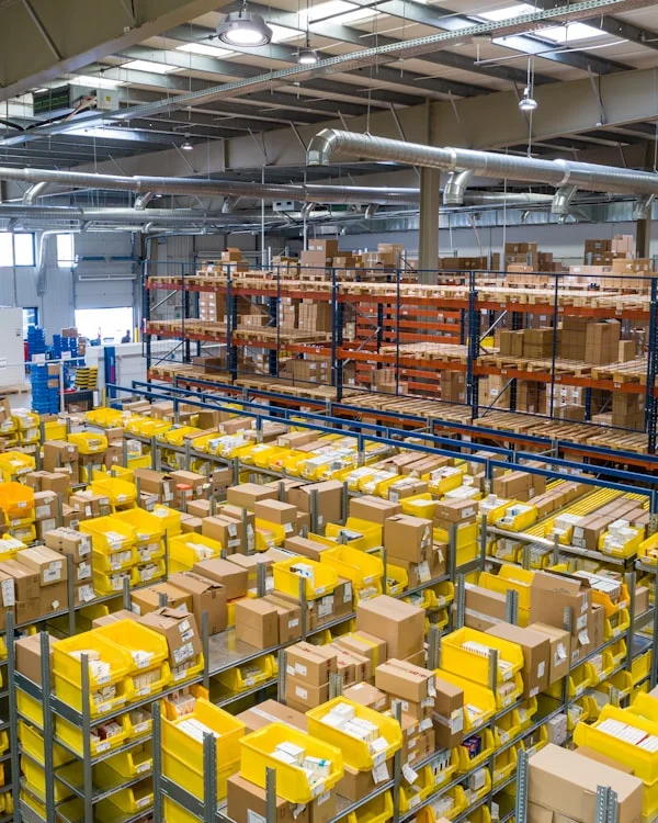 Stacked moving boxes