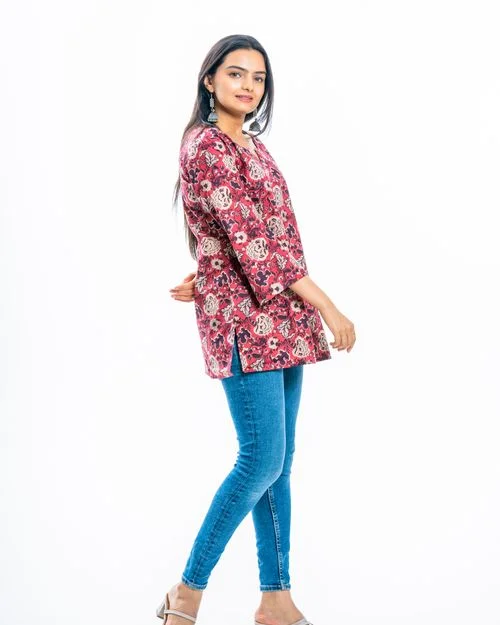 Lotus Kalamkari Tunic