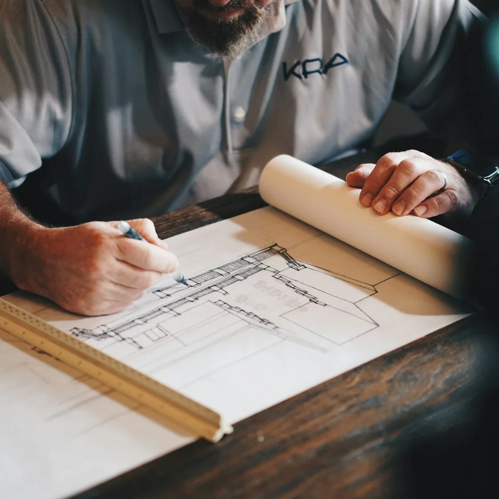 Growth blueprint on a drafting table