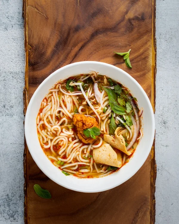 Top view of ramen