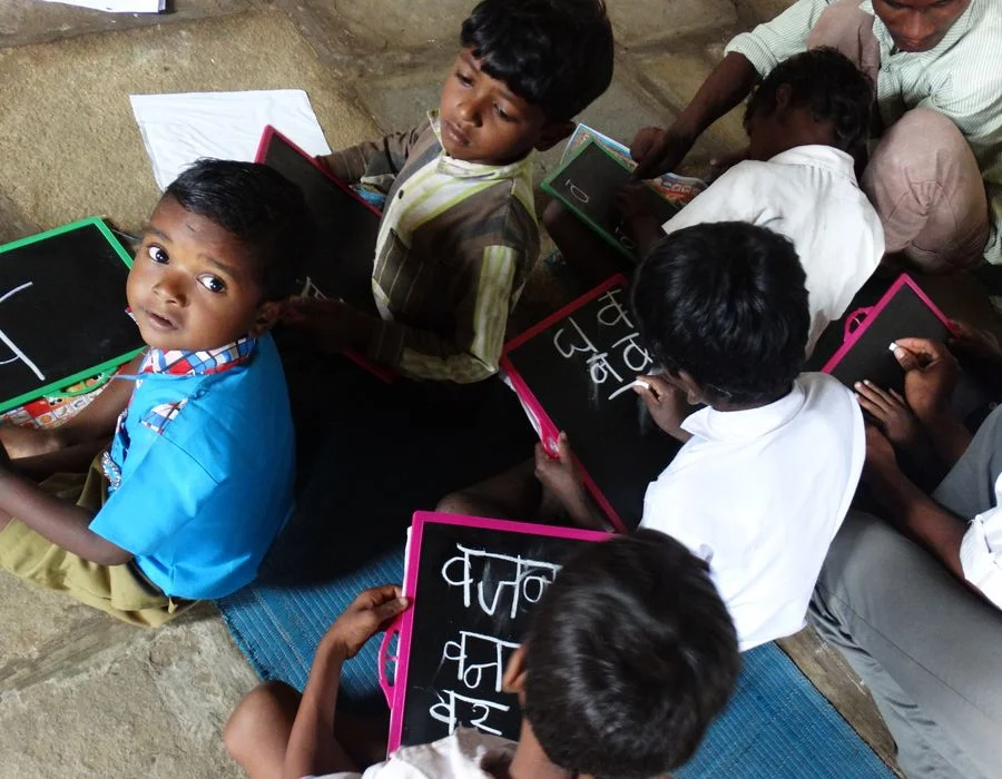 Younger students learning together