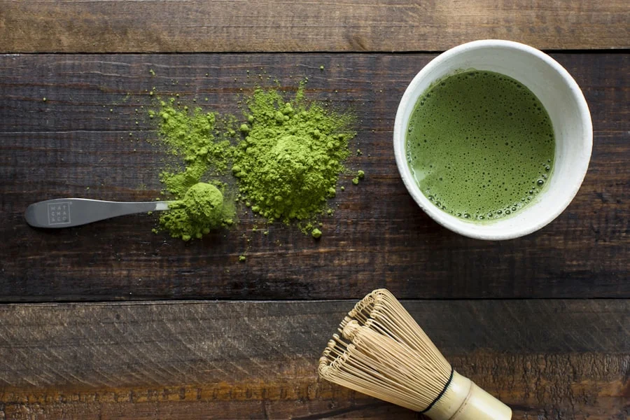 Fine stone-ground matcha powder